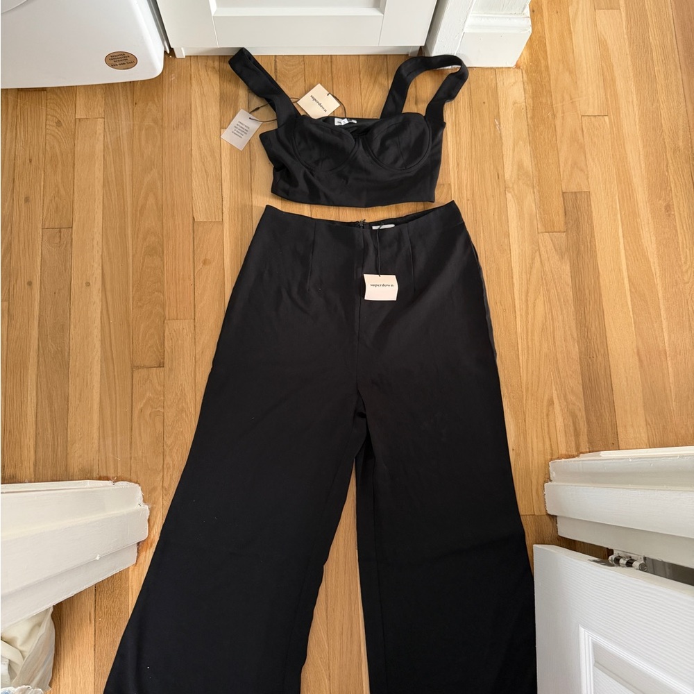Superdown Black Wide-Leg Pants